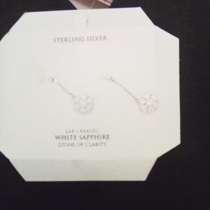 Women's white sapphire sterling silver earrings
